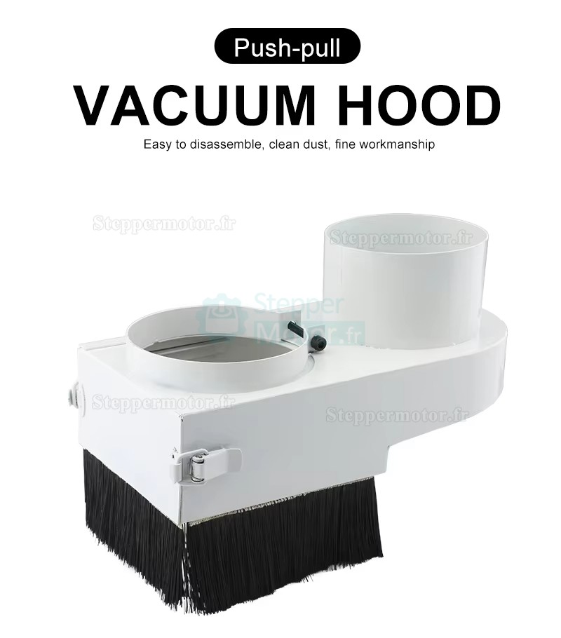 Hotte d'aspiration pour broche CNC 65 mm/80 mm/100 mm/120 mm